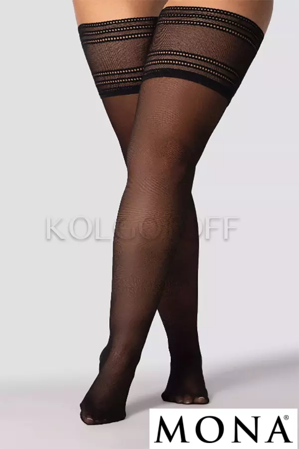 Чулки женские большого размера оптом MONA Chic 30 hold-ups