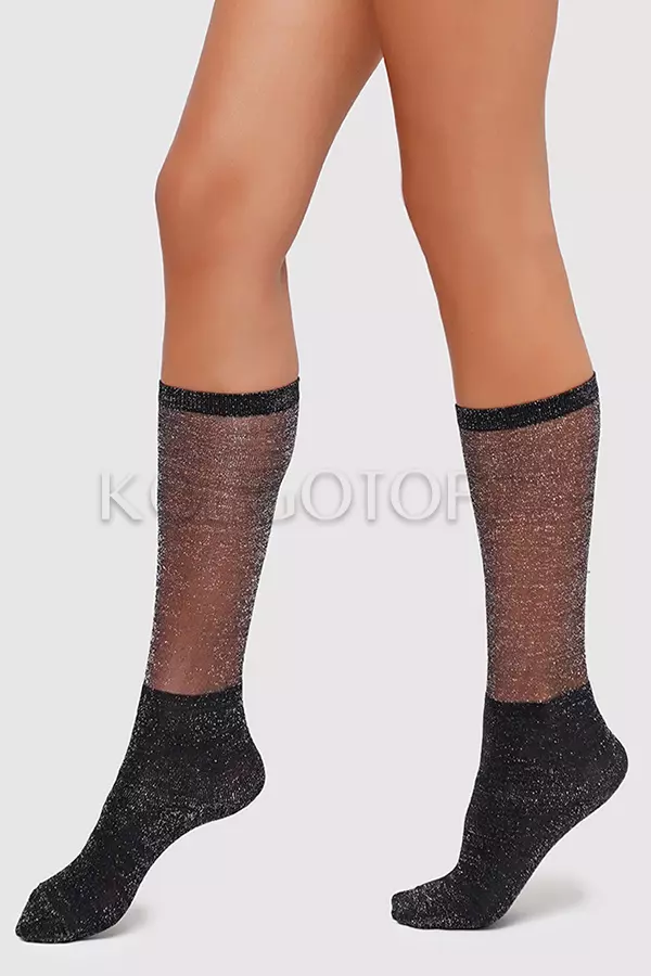 Гольфы женские хлопковые с люрексом оптом GIULIA GMC COLOR