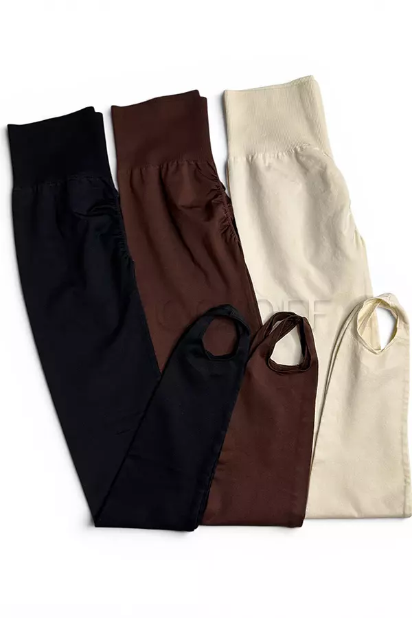 Леггинсы плотные бесшовные со штрипками оптом NTF Leggings Shape STRAPS