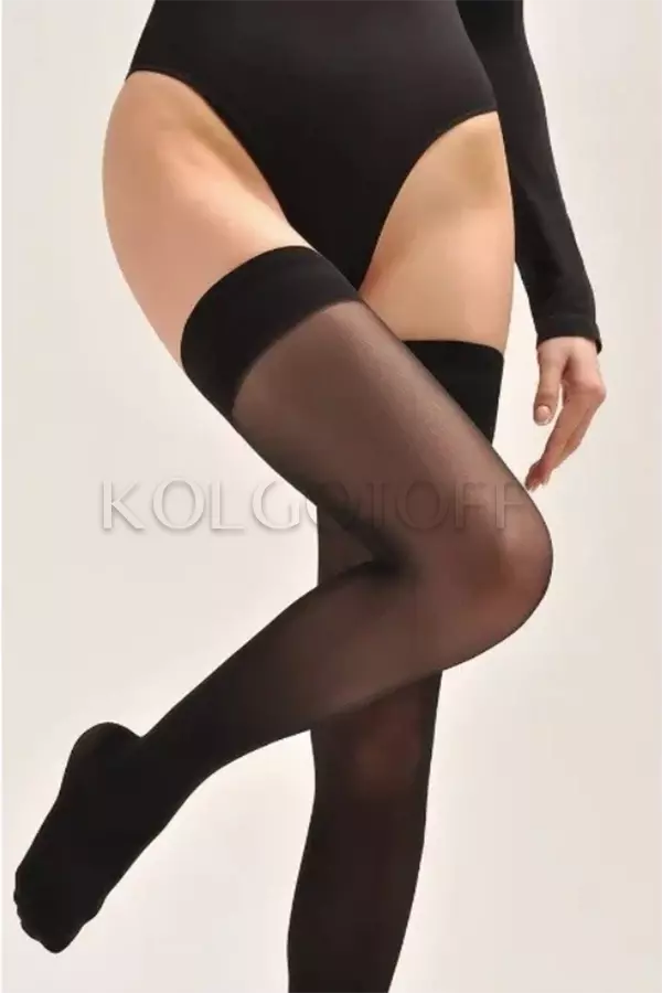 Чулки с гладкой коронкой на силиконовой основе оптом DOLORES Patricia 40 calze