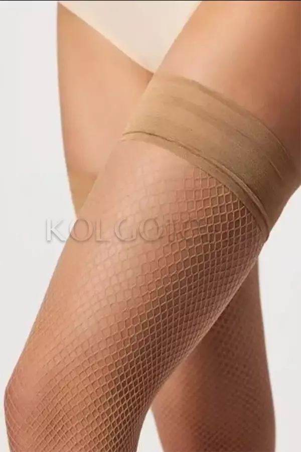 Чулки сетчатые с гладкой коронкой оптом DOLORES Lucrezia Rete calze