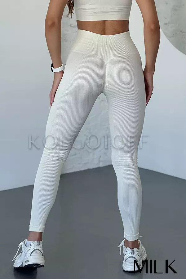 Леггинсы бесшовные в рубчик c пуш-ап оптом GIULIA Leggings RIB push-up
