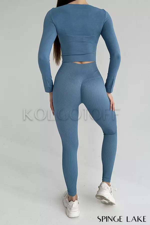 Леггинсы бесшовные в рубчик c пуш-ап оптом NTF Leggings RIB push-up