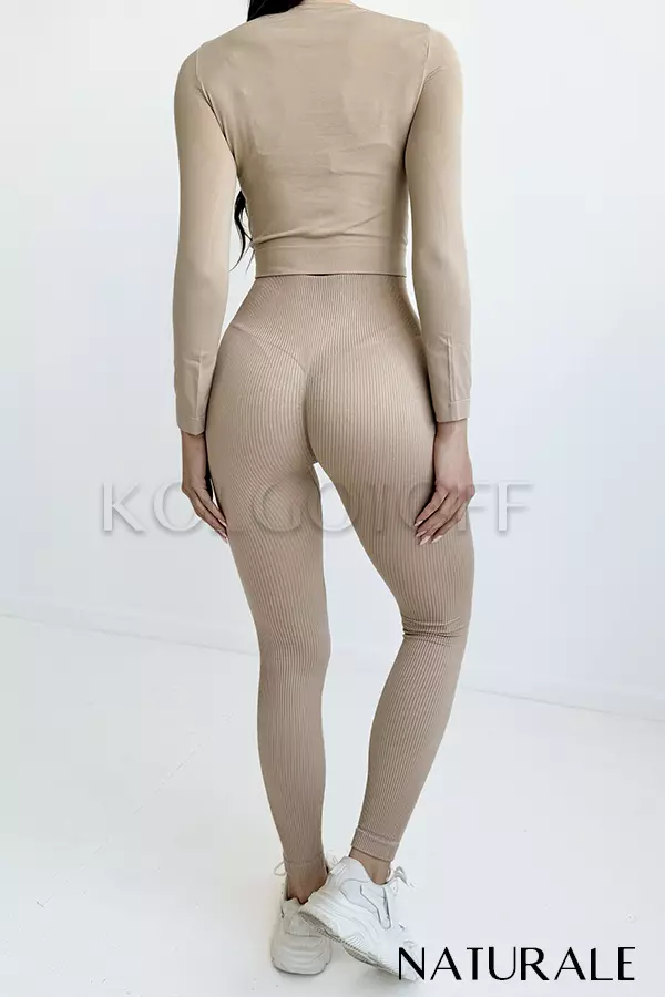 Леггинсы бесшовные в рубчик c пуш-ап оптом GIULIA Leggings RIB push-up