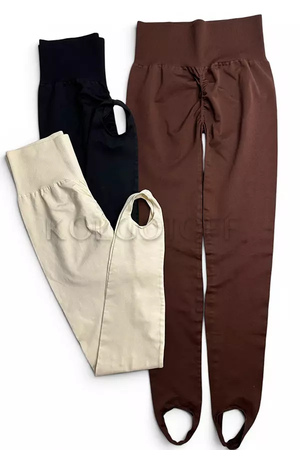 Леггинсы плотные бесшовные со штрипками оптом NTF Leggings Shape STRAPS