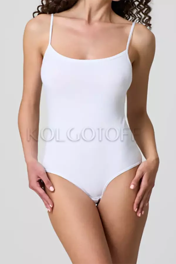 Хлопковое боди-майка на тонкой бретели оптом JADEA Body Top Art 4155