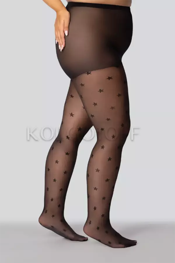 Колготки с узором женские большого размера оптом Mona Star 30