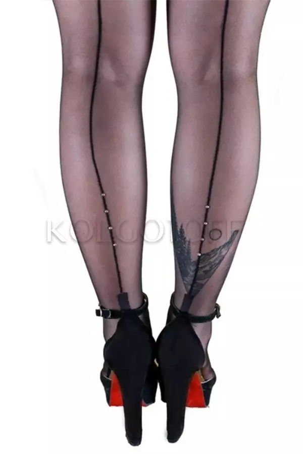 Чулки женские со швом сзади и стразами оптом DOLORES Edith 20