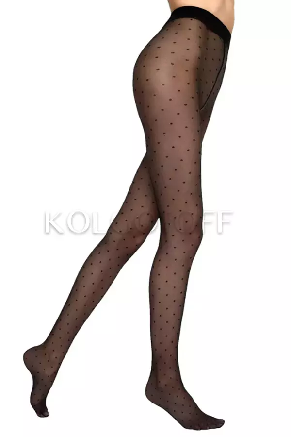 Колготки с узором в точку оптом MARILYN Flores 716