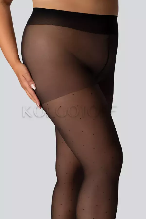 Колготки с узором женские большого размера оптом Mona Dots Right 30