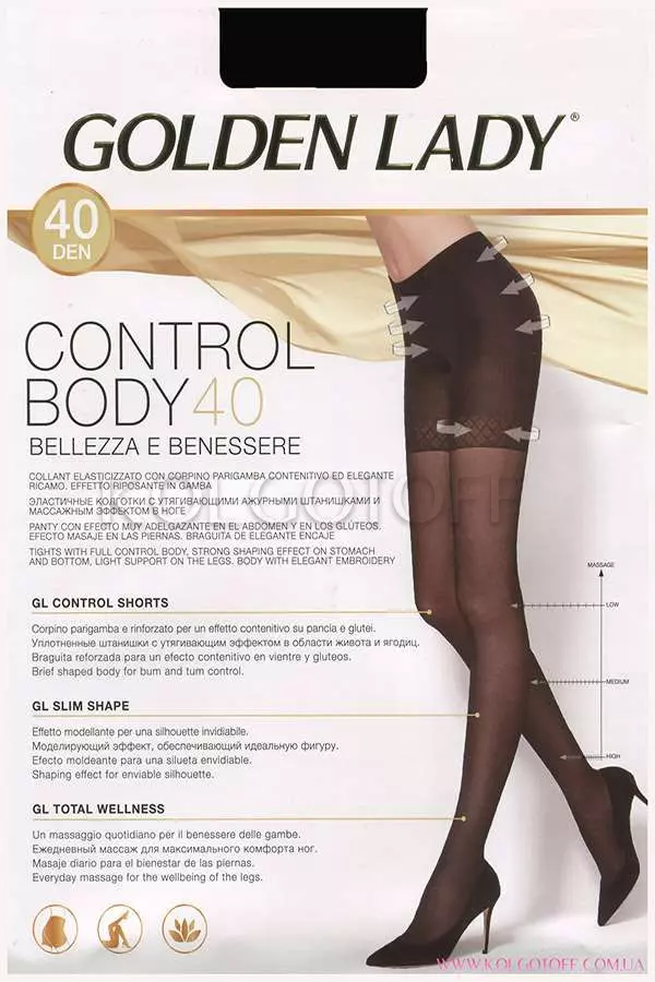 Колготки с моделирующими шортиками GOLDEN LADY Control Body 40