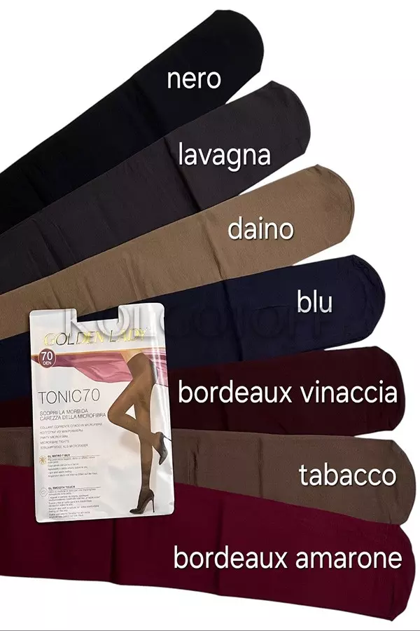 Плотные колготки из микрофибры без шортиков оптом GOLDEN LADY Tonic 70