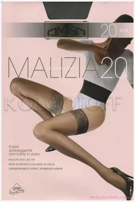 Чулки с ажурной коронкой оптом OMSA Malizia 20