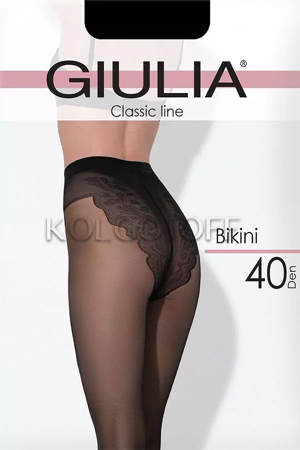 Колготки женские с ажурными трусиками оптом GIULIA Bikini 40