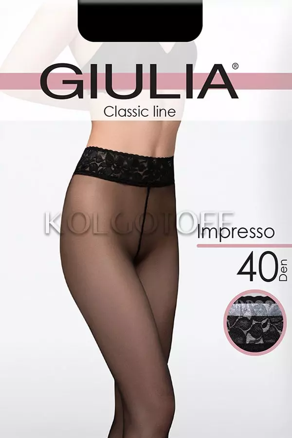 Колготки с силиконовым поясом оптом GIULIA Impresso 40