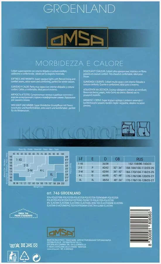 Женские термоколготки оптом OMSA Groenland