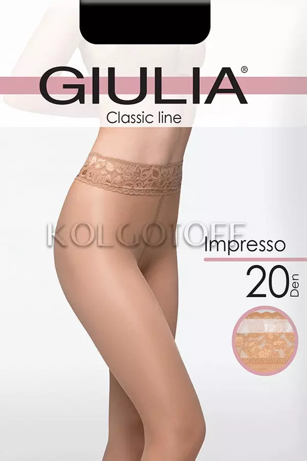 Колготки женские с силиконовым поясом оптом GIULIA Impresso 20