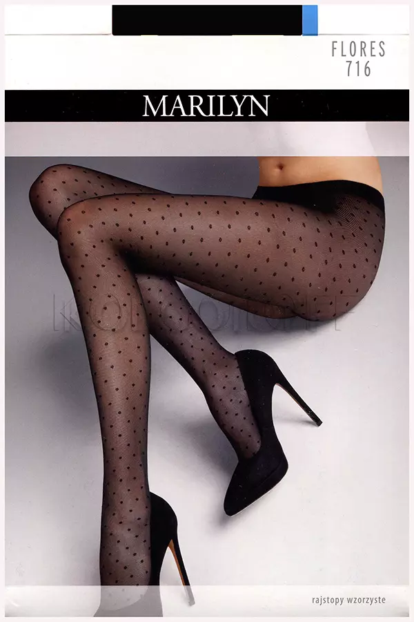Колготки с узором в точку оптом MARILYN Flores 716