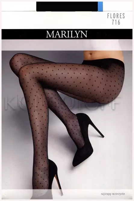 Колготки с узором в точку оптом MARILYN Flores 716