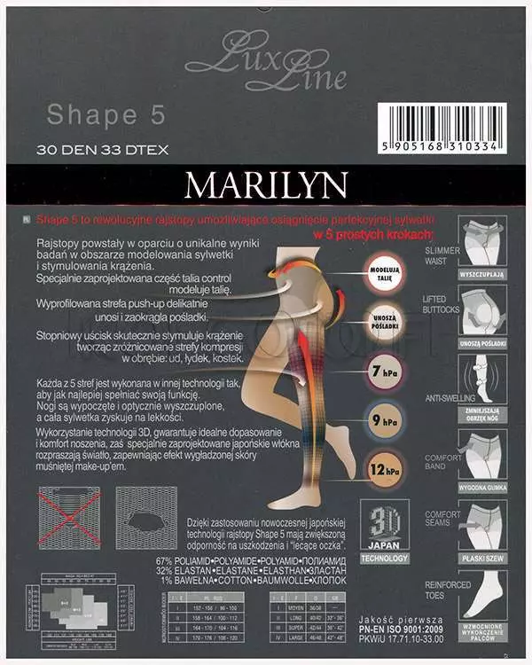 Моделирующие колготки оптом MARILYN Shape 5