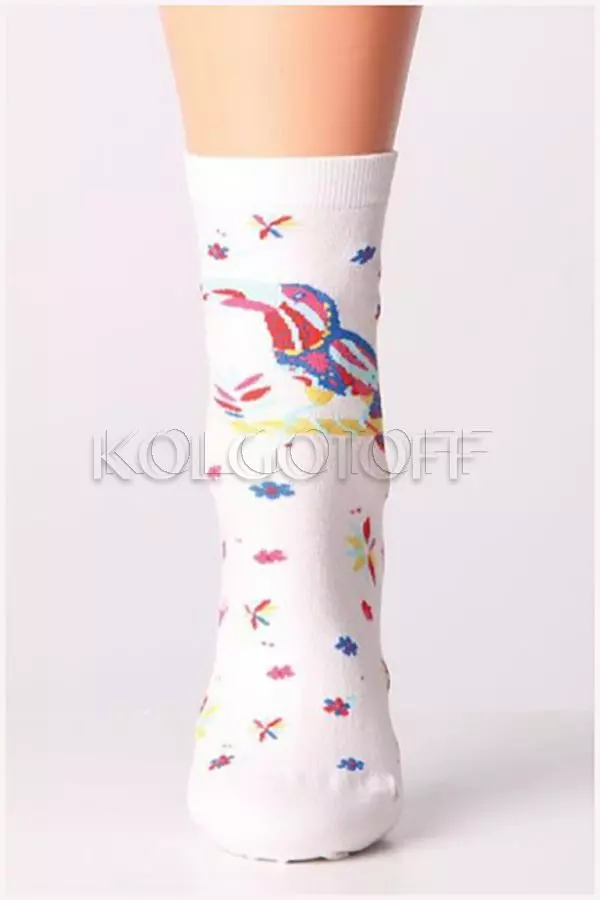 Носки женские хлопковые с узором оптом GIULIA LSL-04