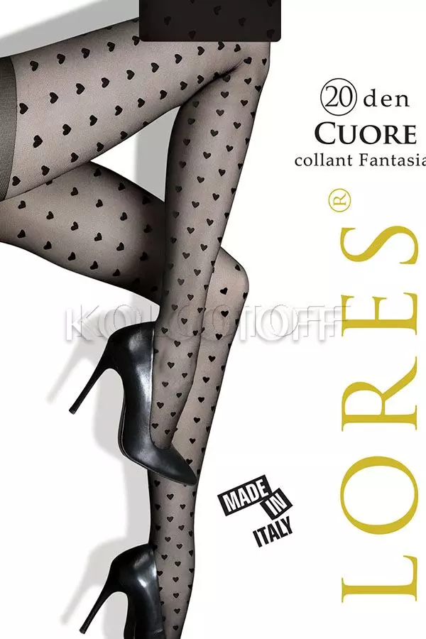 Колготки с узором оптом LORES Cuore 20