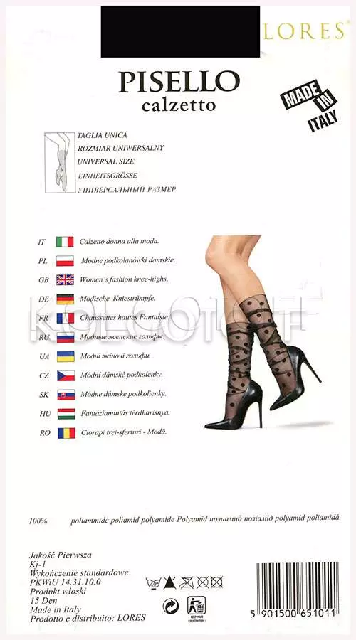 Гольфы женские с узором оптом LORES Pisello calzetto