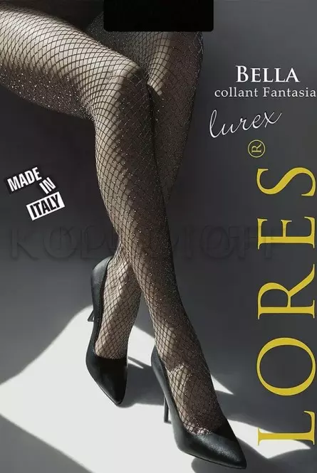 Колготки женские в сетку с люрексом оптом LORES Bella lurex