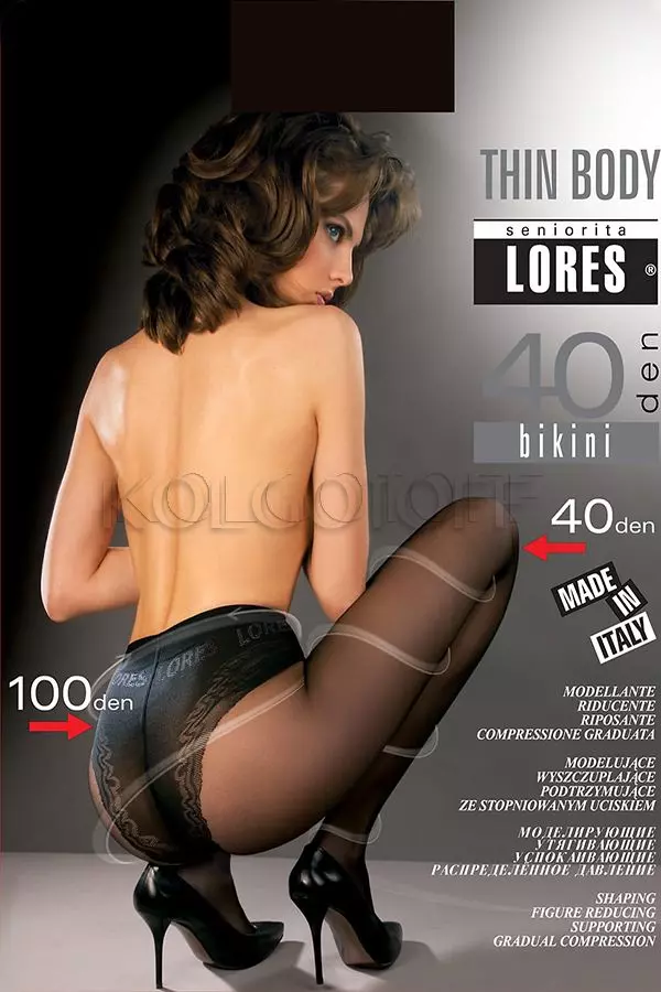 Колготки с моделирующими трусиками оптом LORES Thin Body 40 bikini