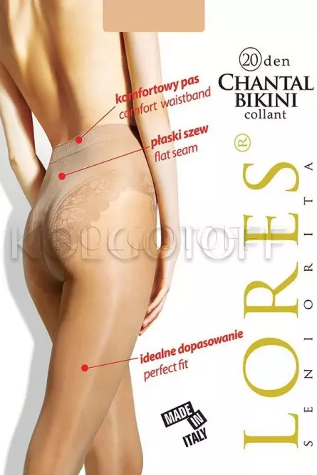 Колготки с ажурными трусиками оптом LORES Chantal Bikini 20