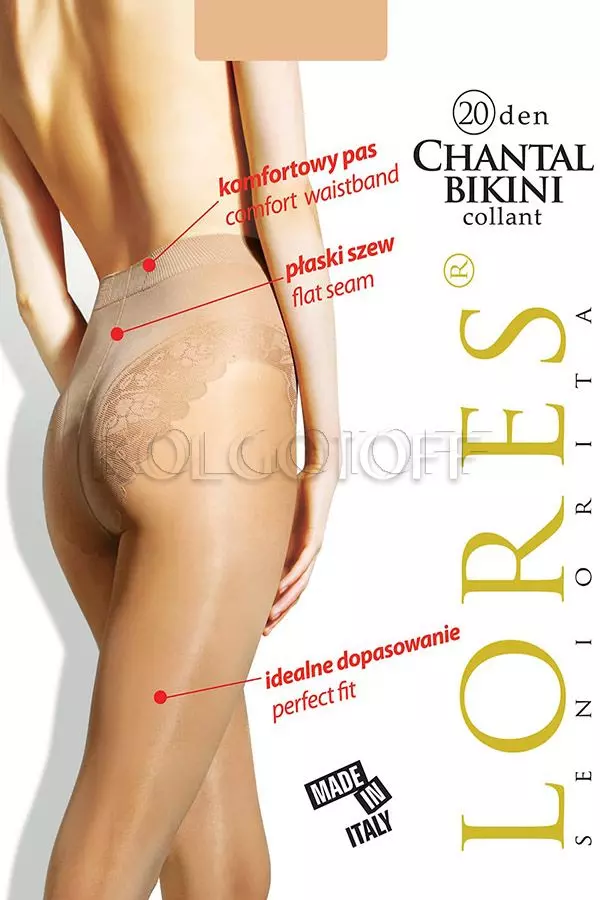 Колготки с ажурными трусиками оптом LORES Chantal Bikini 20