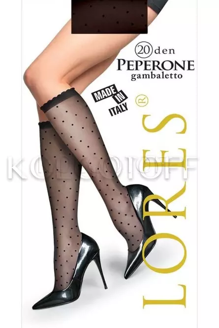 Гольфы женские с узором оптом LORES Peperone gambaletto 20