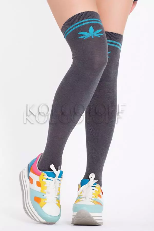 Чулки-ботфорты с узором оптом GIULIA WGL-004