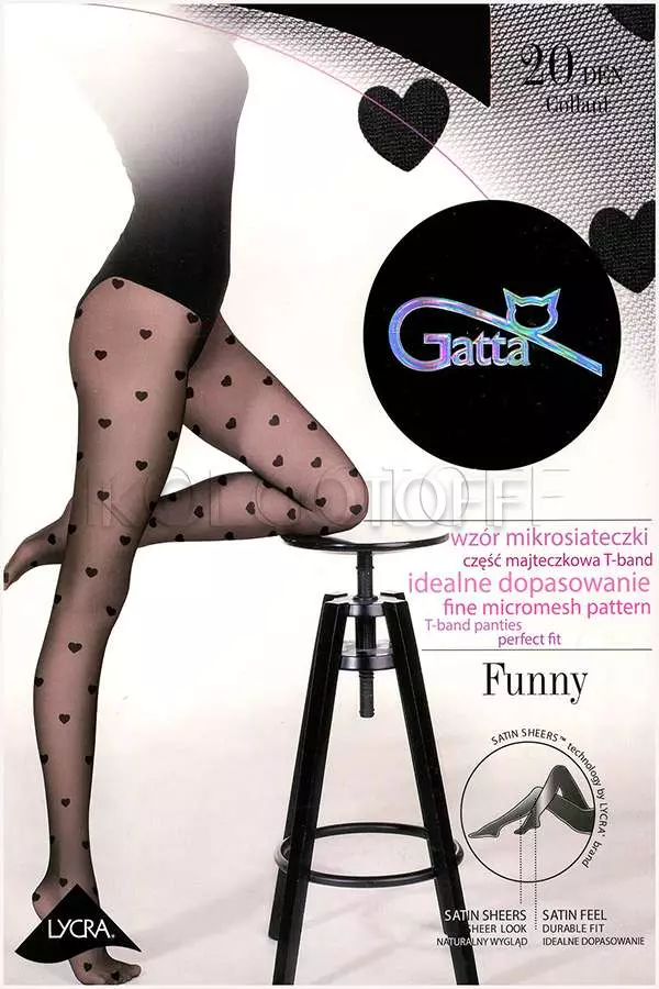 Колготки с узором в сердечко оптом GATTA Funny 08