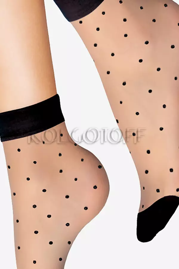 Носки женские с узором оптом LORES Pois Neri 20 calzino