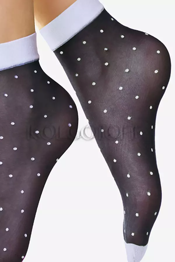 Носки женские с узором оптом LORES Pois Bianchi 20 calzino