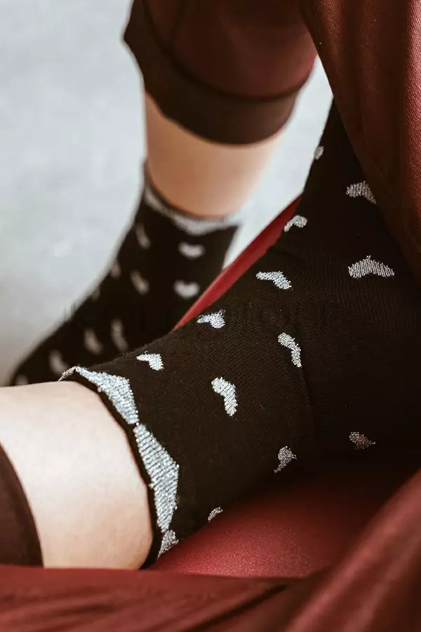 Женские носки с узором оптом STEVEN ART136 сердечки