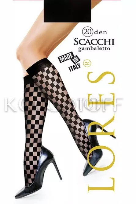 Гольфы женские с узором оптом LORES Scacchi 20 gambaletto