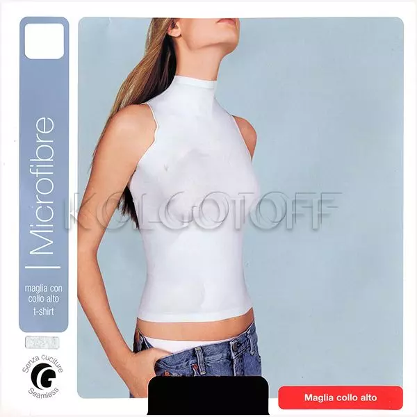 Бесшовная майка с высоким воротом оптом GOLDEN LADY Maglia collo alto