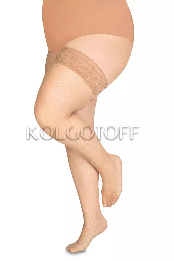 Чулки большого размера в мелкую сетку оптом ANNES Calze Rete