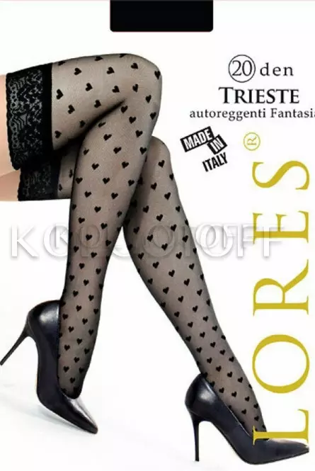 Чулки женские с узором оптом LORES Trieste 20 autoreggenti