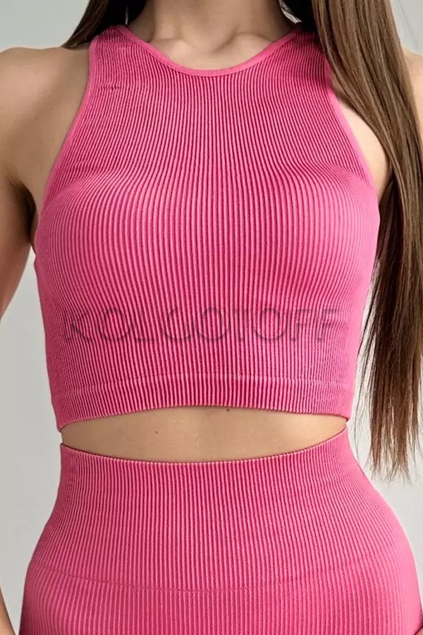 Топ бесшовный в рубчик оптом GIULIA Halter TOP Rib