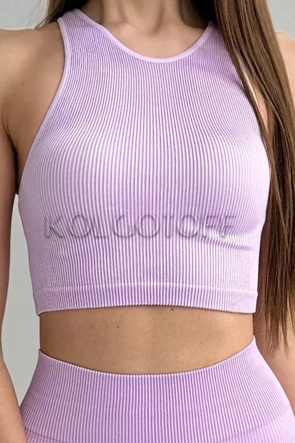 Топ бесшовный в рубчик оптом GIULIA Halter TOP Rib