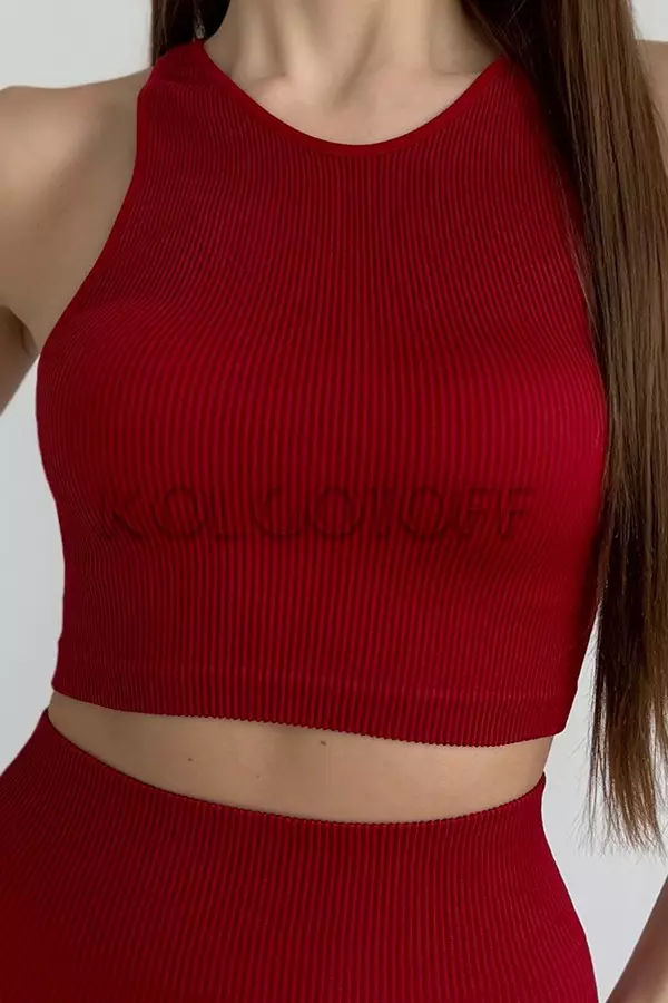 Топ бесшовный в рубчик оптом GIULIA Halter TOP Rib