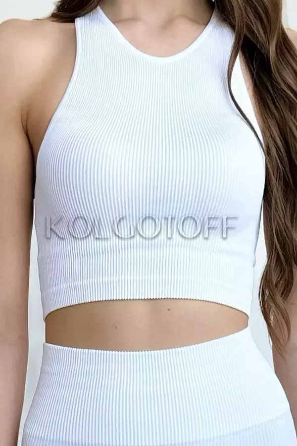 Топ бесшовный в рубчик оптом GIULIA Halter TOP Rib