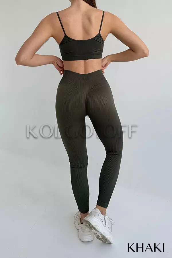 Леггинсы бесшовные в рубчик c пуш-ап оптом GIULIA Leggings RIB push-up