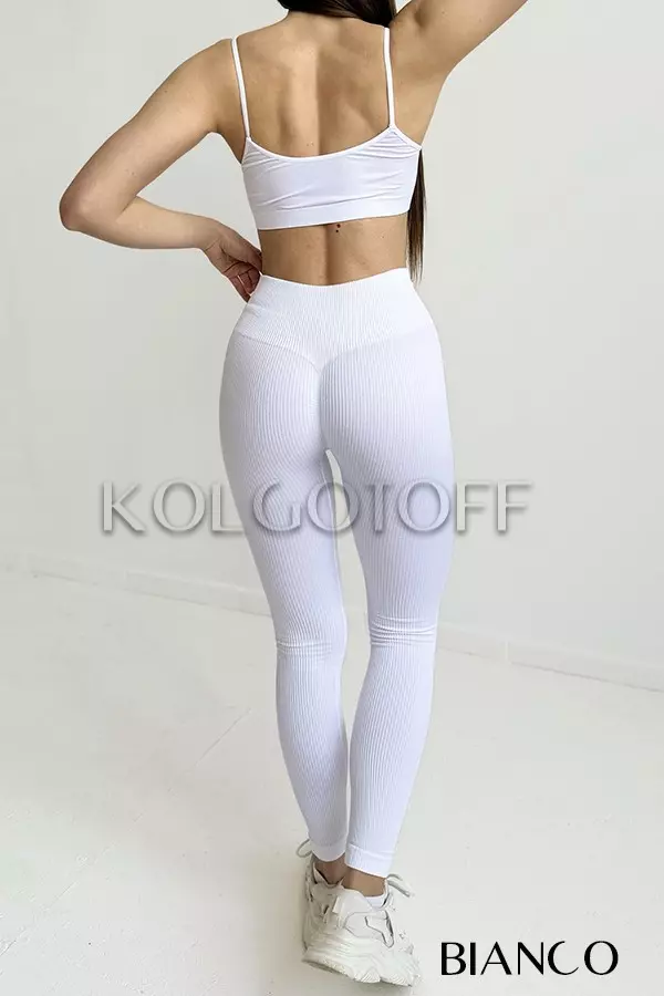 Леггинсы бесшовные в рубчик c пуш-ап оптом GIULIA Leggings RIB push-up