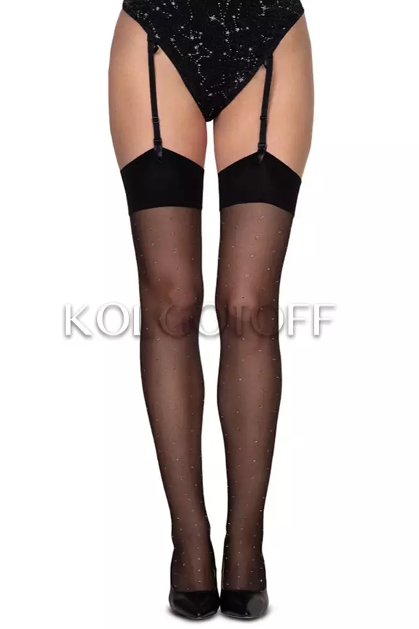 Чулки в точку под пояс с люрексом оптом ANNES Etna calze 20