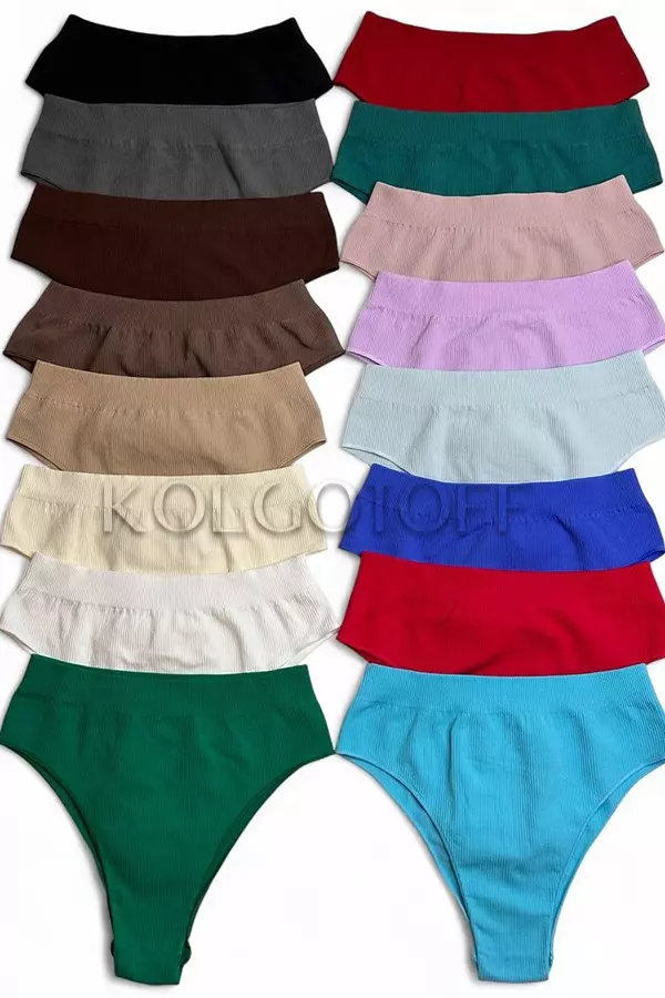 Трусики бесшовные бразилиана в рубчик оптом GIULIA Brasilian briefs RIB