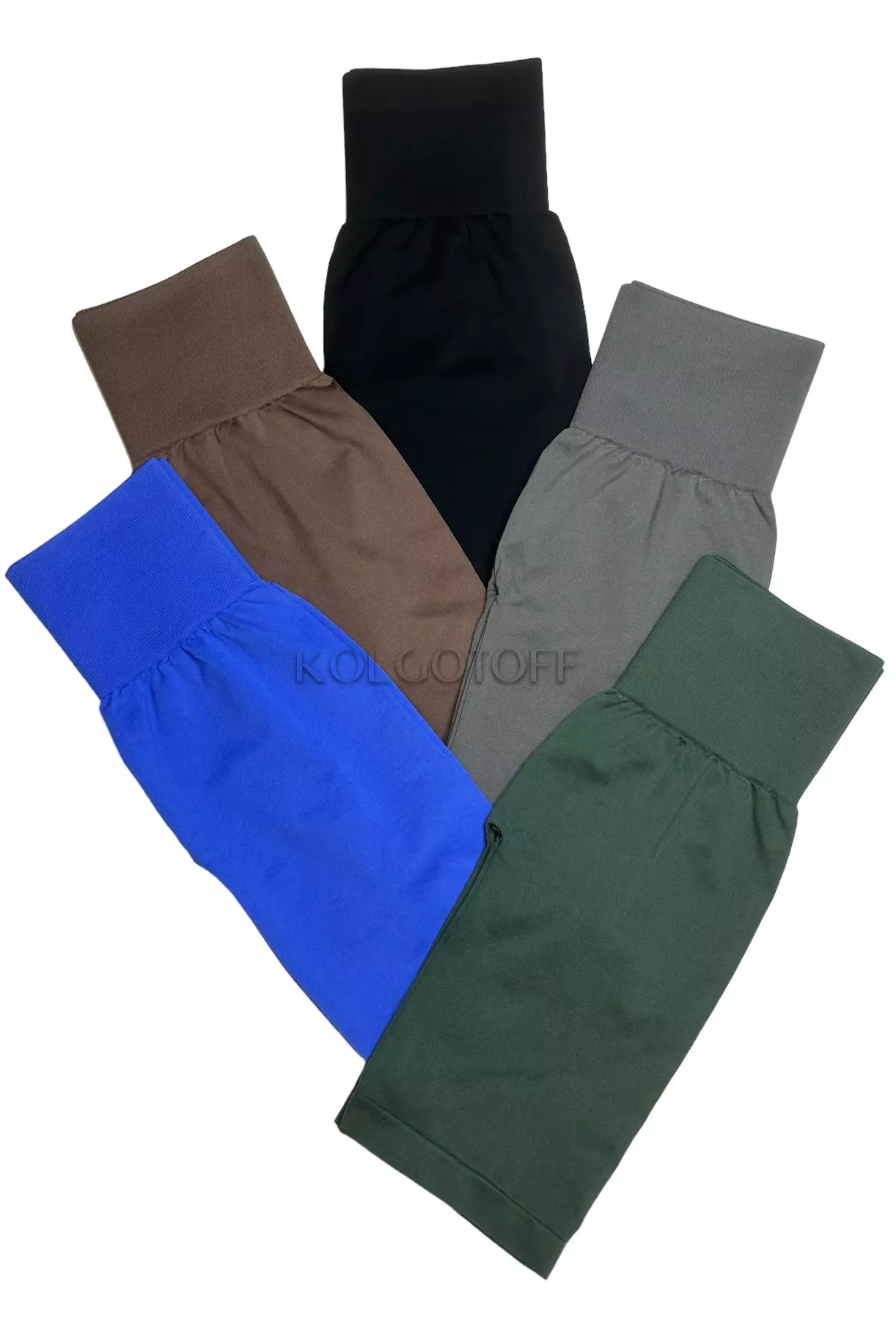 Бесшовные велосипедки с широким поясом оптом KOLGOTOFF TRACKS High Waisted